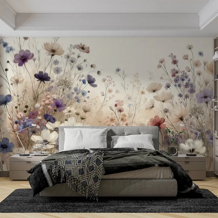 Papier Peint Floral Élégant à Marrakech /  beige